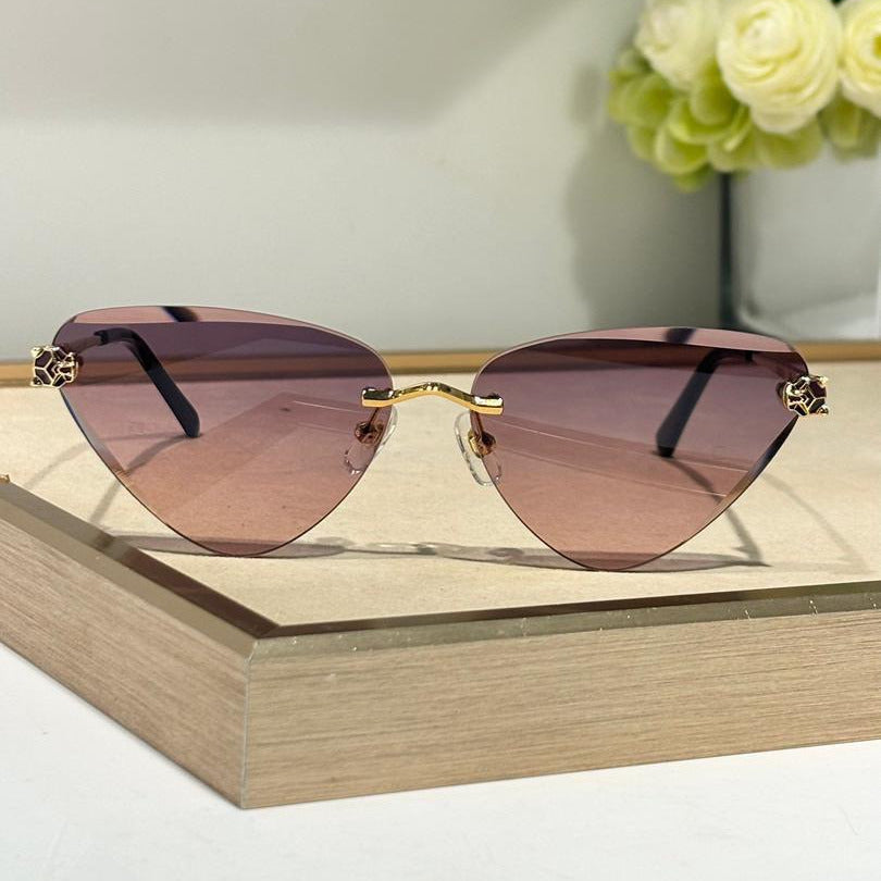 Cat-Eye Rimless Sunglasses