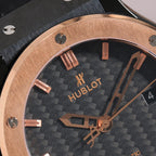Black Carbon Dial Rose Gold Watch 42 mm